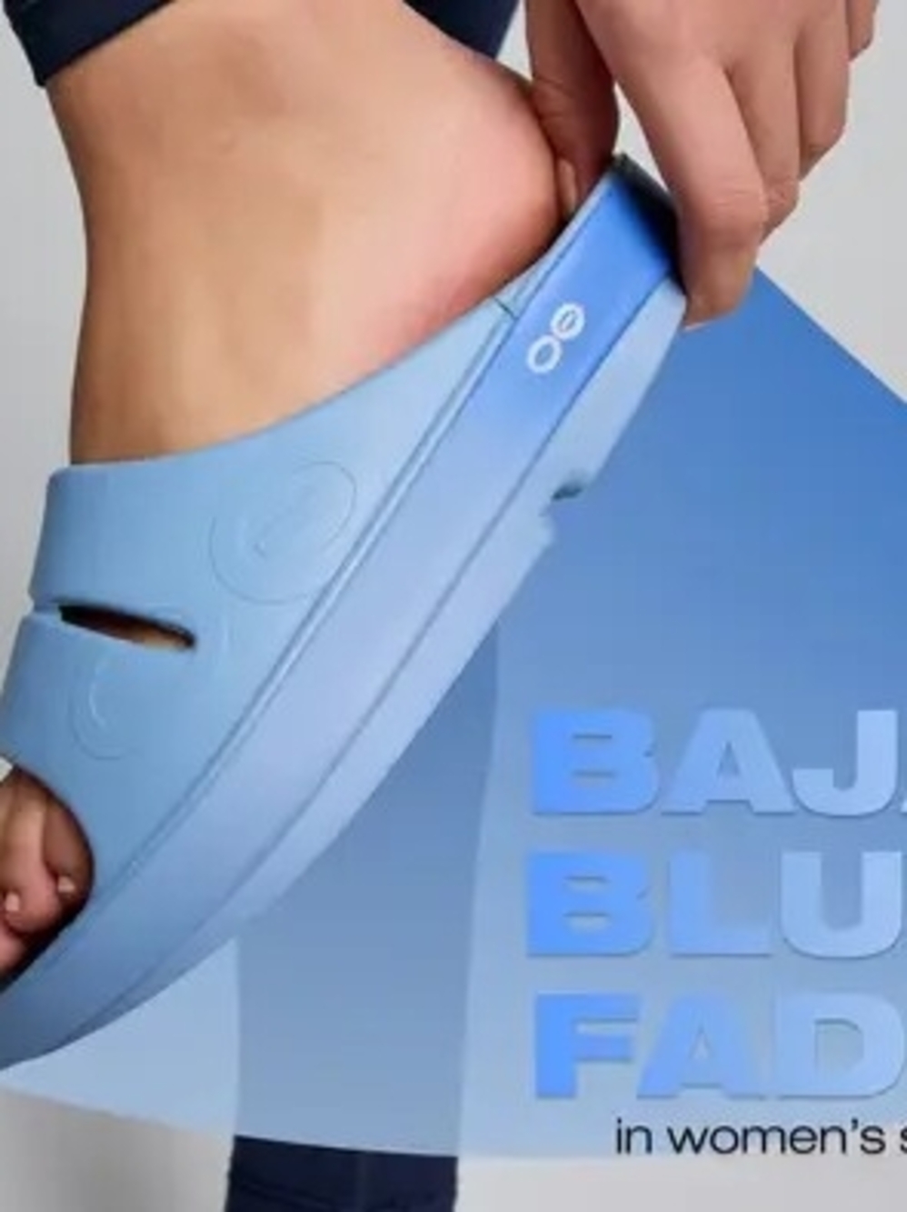 Oofos OOahh Slide - Baja Blue Fade Recovery Sandal - Picture 8 of 8